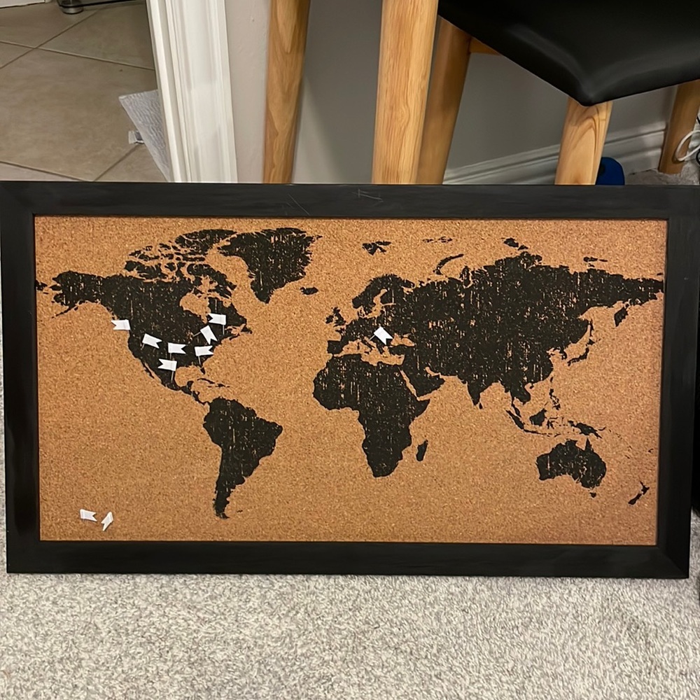World cork board wall decor